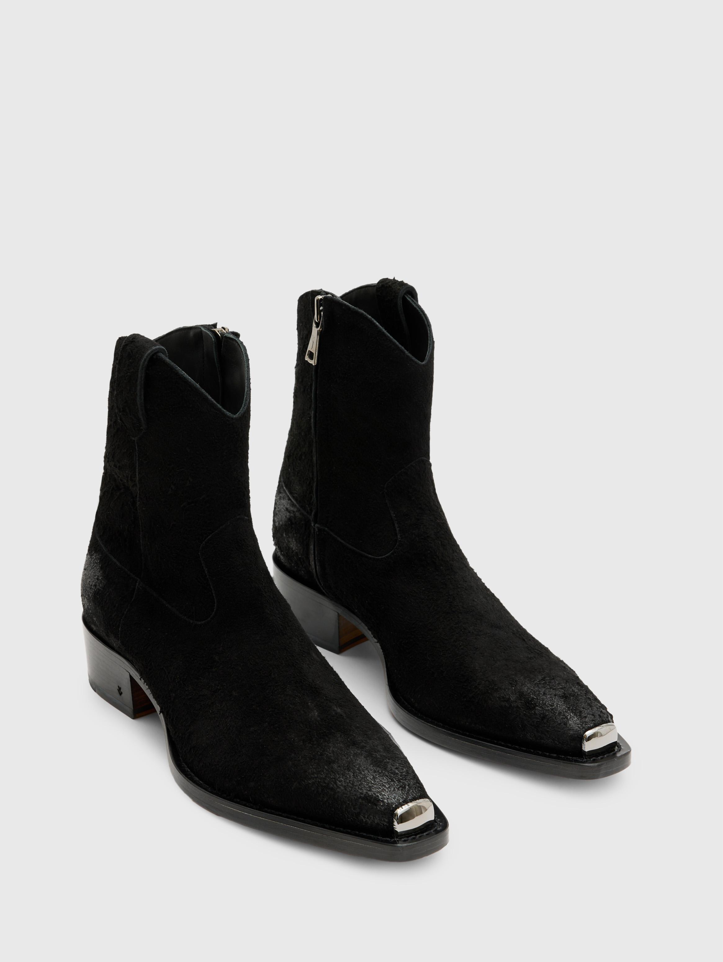 John Varvatos Black velvet  Side-Zip Ankle Boots John Varvatos Men main image 4
