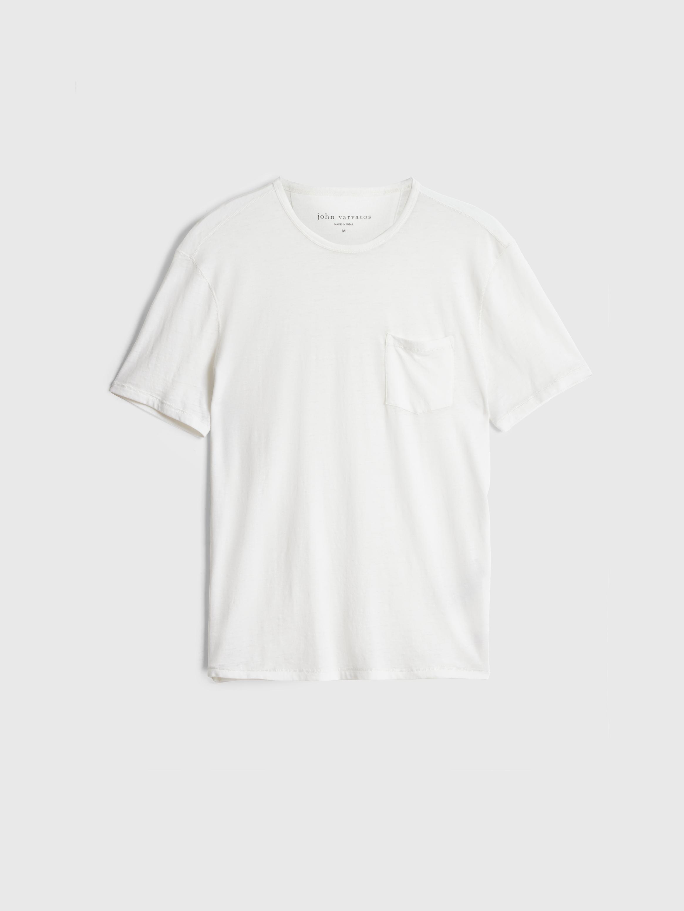 【MODERNIF】Blanc Overfit Short Sleeve T-shirt BOND BURNOUT T-SHIRT | John Varvatos