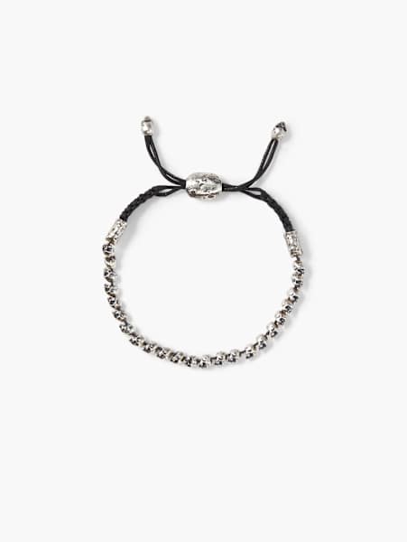 BEADED SILVER SKULL BRACELET