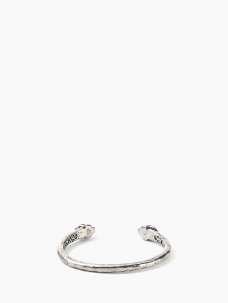 SKULL CUFF BRACELET WITH BLACK DIAMONDS