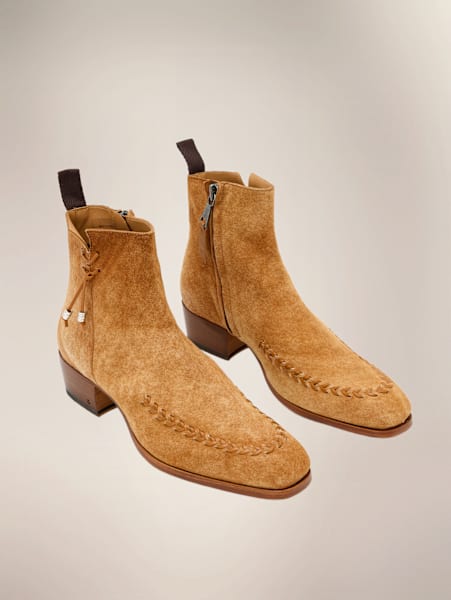 TOM PETTY WHIPSTITCH SUEDE ZIP BOOT