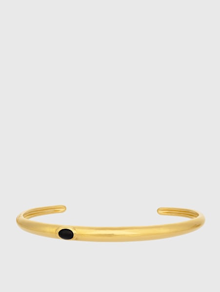 18K GOLD CUFF WITH ONYX STONE
