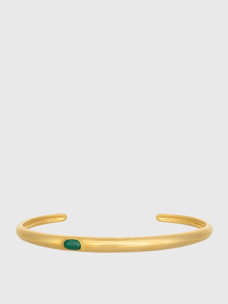 18K GOLD CUFF WITH MALACHITE STONE