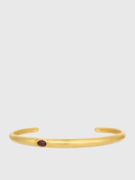 18K GOLD CUFF WITH GARNET STONE