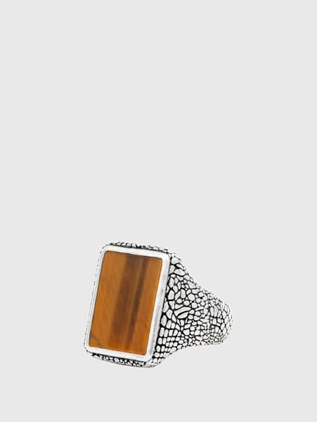 SNAKESKIN SIGNET STATEMENT RING