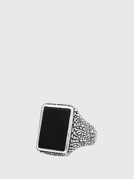 SNAKESKIN SIGNET STATEMENT RING