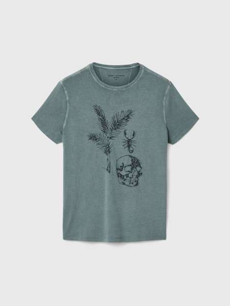 SKULL AND SCORPION EMBROIDERED TEE