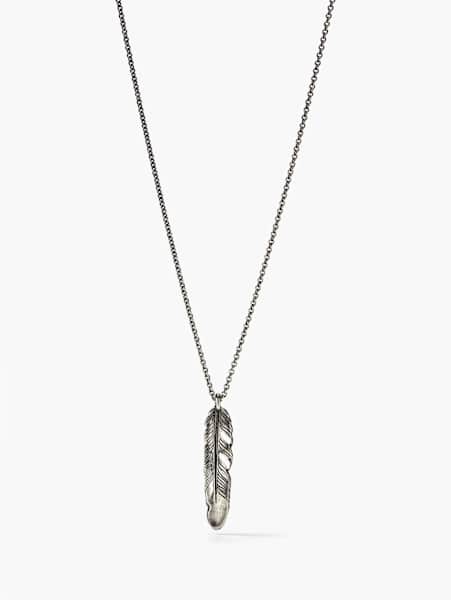 SILVER FEATHER NECKLACE