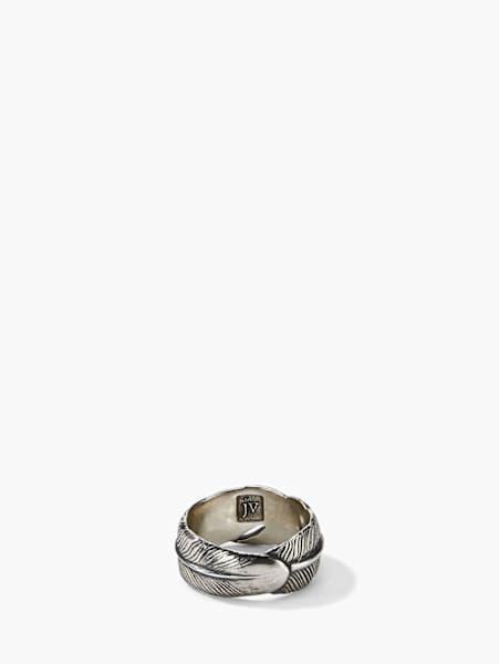 SILVER FEATHER RING