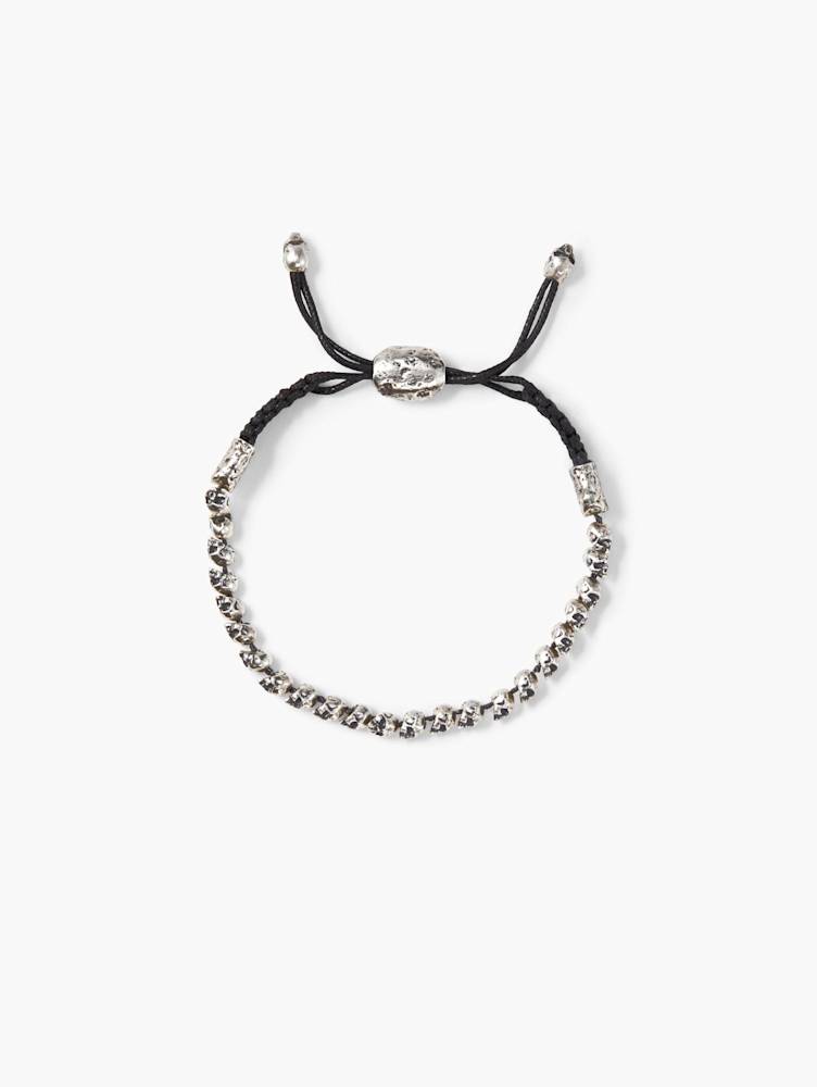 BEADED SILVER SKULL BRACELET