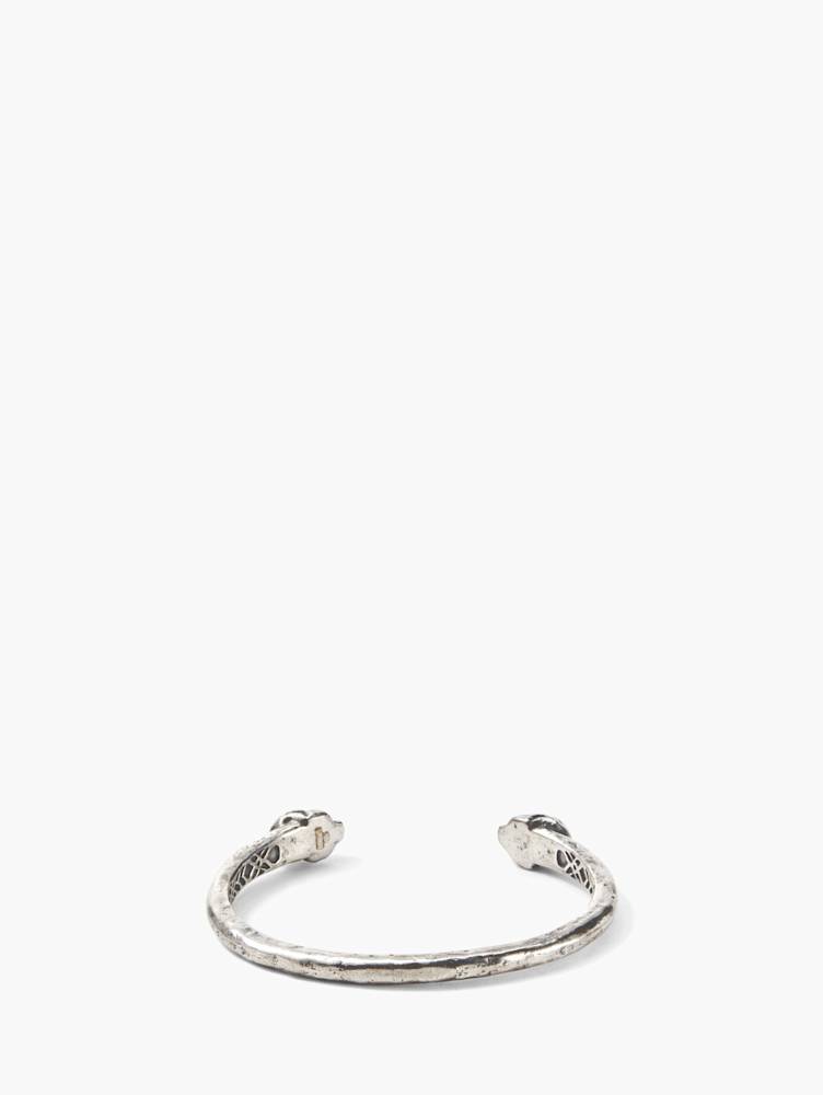 SKULL CUFF BRACELET WITH BLACK DIAMONDS