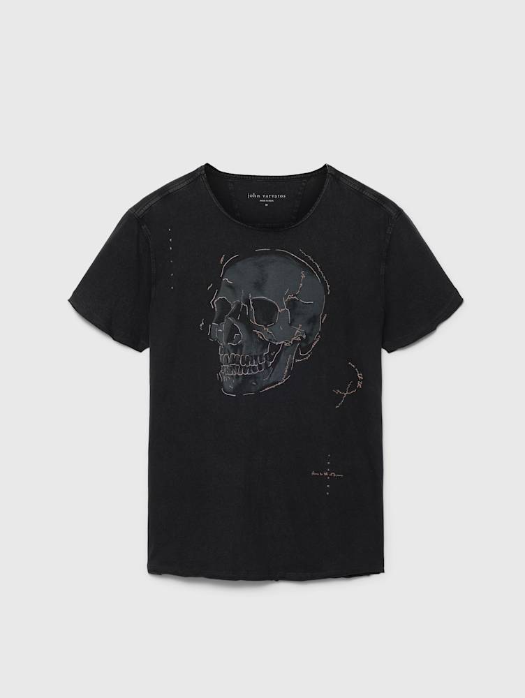 SKULL EMBROIDERY TEE