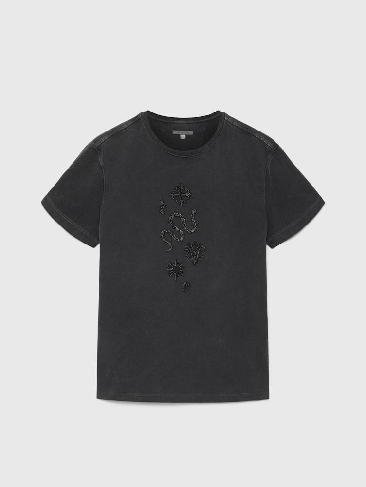 BEADED BADGES TEE