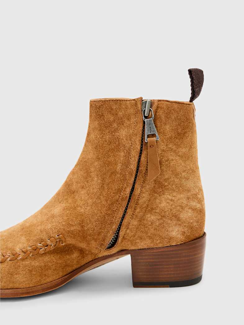 TOM PETTY WHIPSTITCH SUEDE ZIP BOOT | John Varvatos